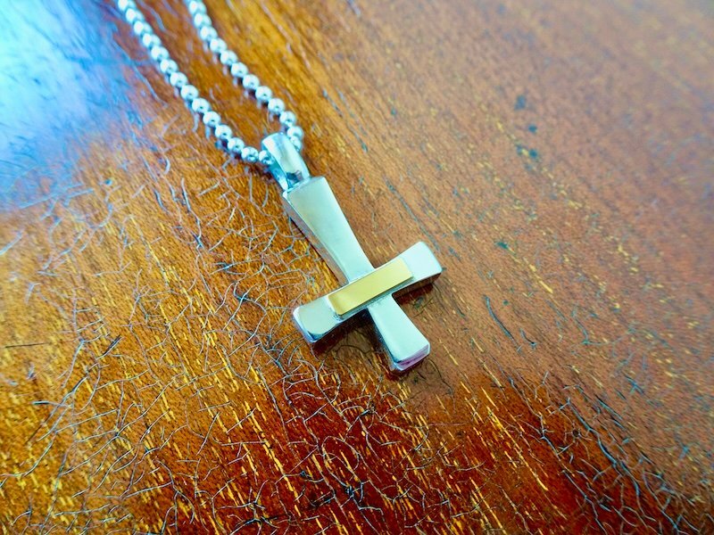 仁尾彫金『k18ステッカー、逆十字クロス』ハンドメイド310b拍卖