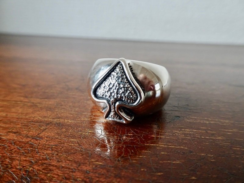 仁尾彫金『ギャラクシースペード甲丸リング、燻あり』ハンドメイド507b拍卖