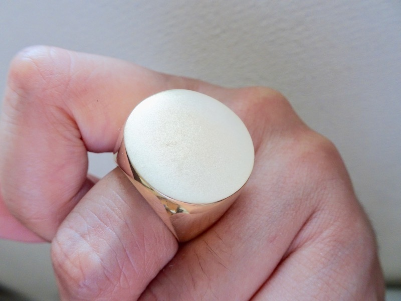 仁尾彫金『ゴールドシリンダー印台リング』ハンドメイド176拍卖