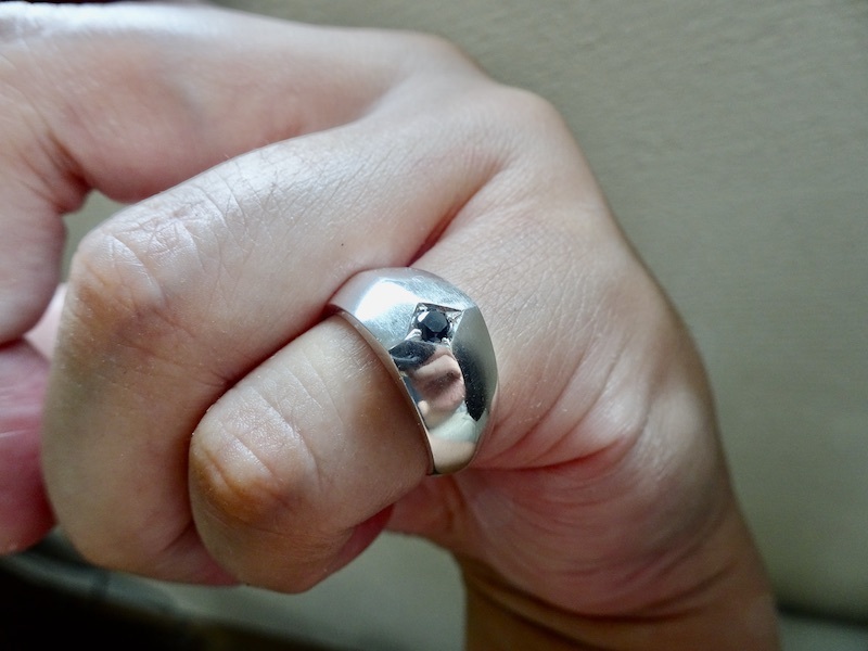 仁尾彫金『一つ星ブラックダイヤリング』ハンドメイド109拍卖