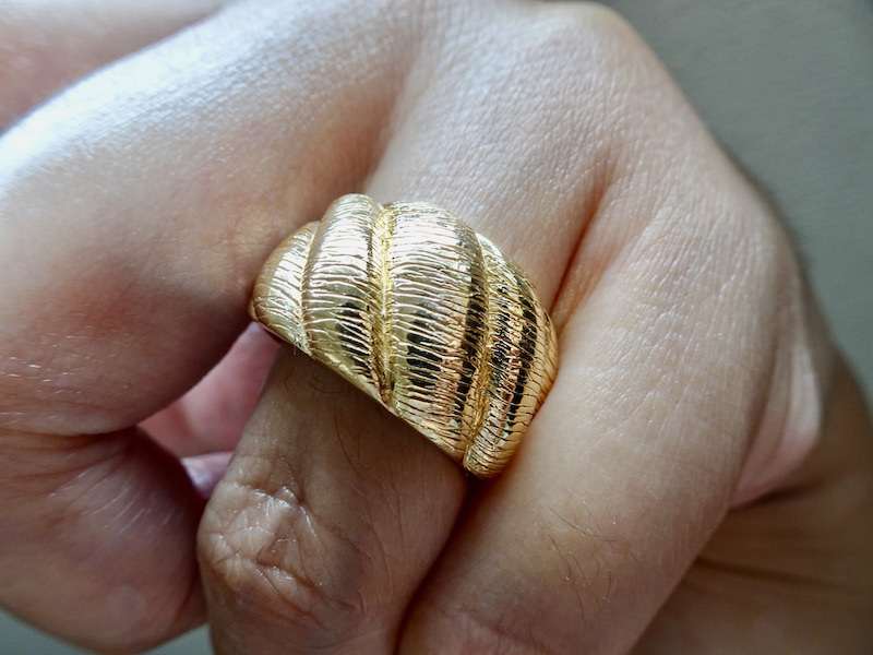 仁尾彫金『ゴールドしめ縄リング縄目あり』ハンドメイド210拍卖