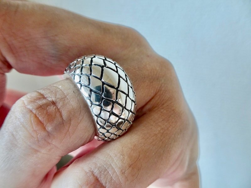 仁尾彫金『パイソン甲丸リング』ハンドメイド418b拍卖