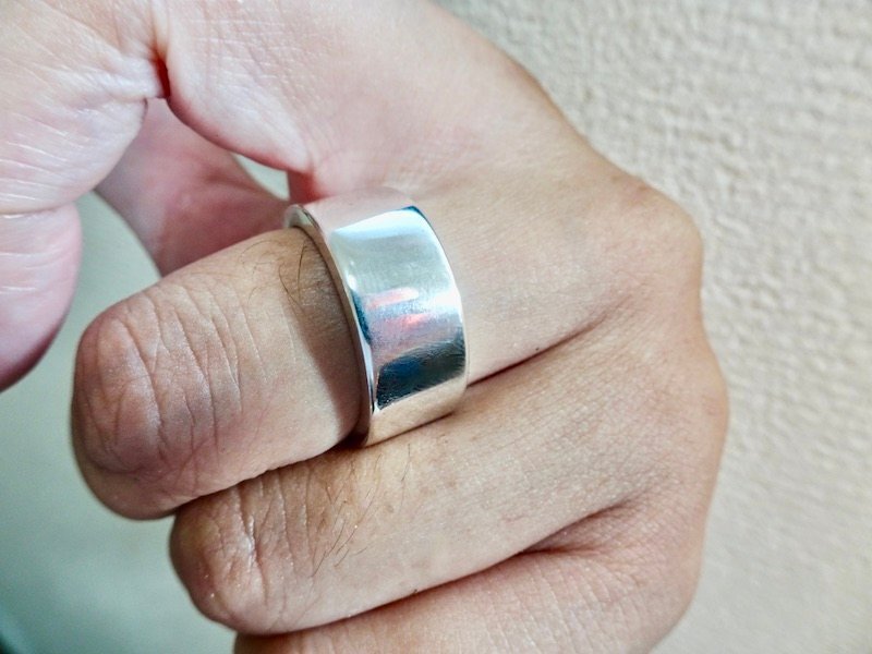 仁尾彫金『幅1cm、平打リング』ハンドメイド258b拍卖