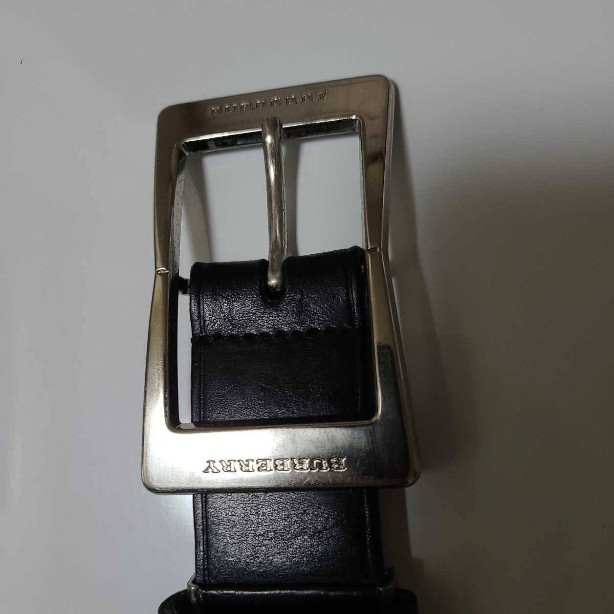 BURBERRY バーバリー レザーベルト ブラック 男性用拍卖