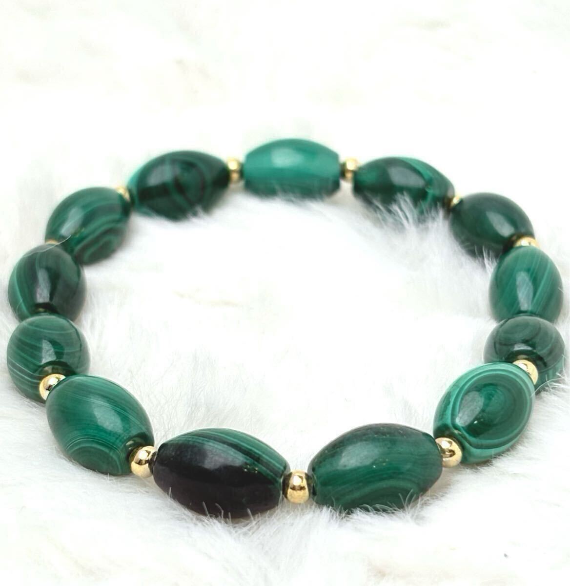 マカライトブレスレット 天然石孔雀石ブレスレット 天然石ブレス パワーストーン拍卖