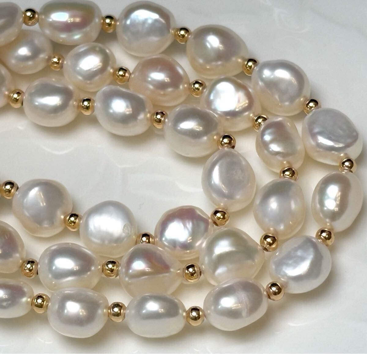 虹色!天然バロックパールネックレス pearl jewelry necklace パール ネックレス拍卖