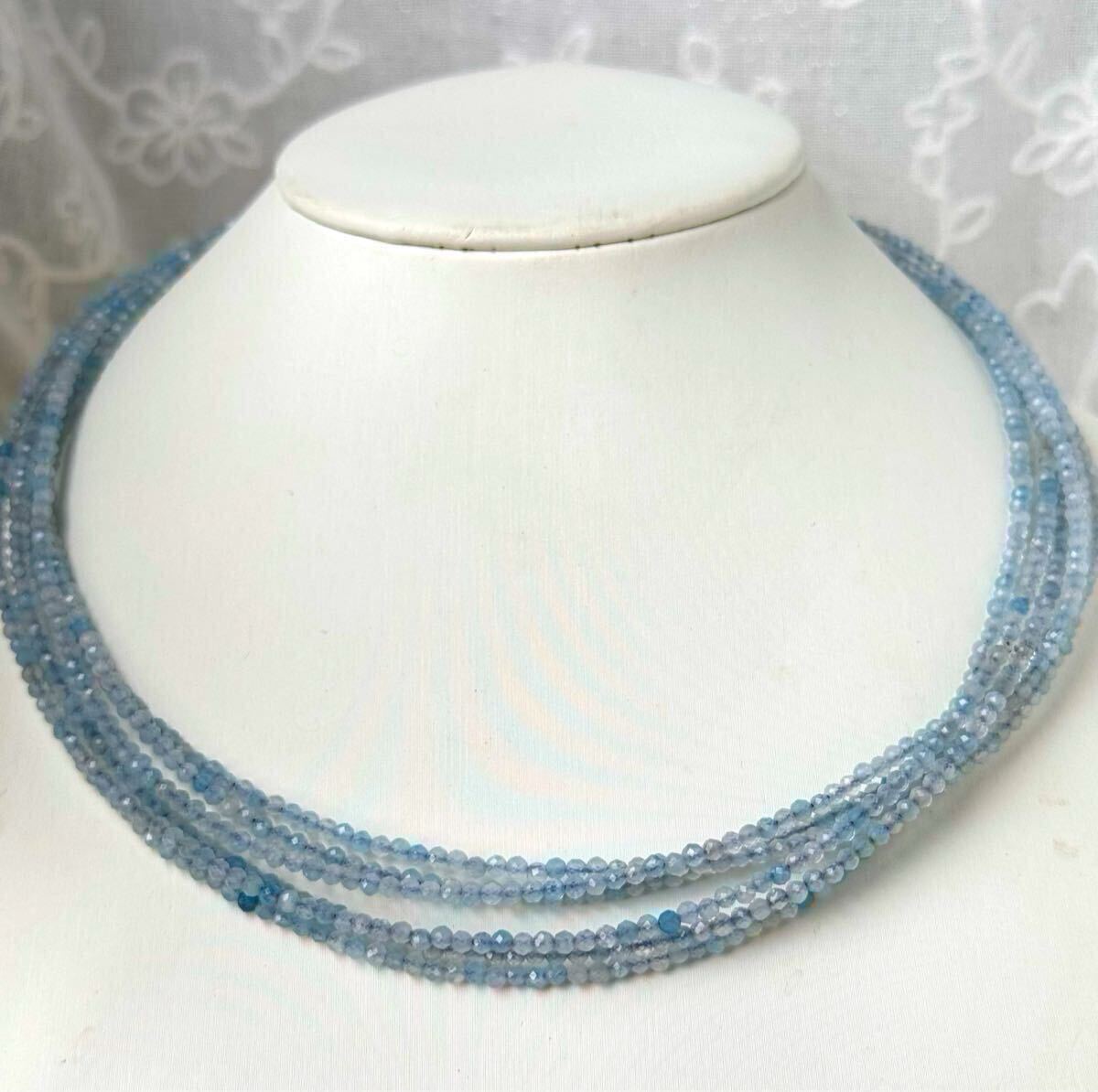 自社新品20gアクアマリン六連ネックレス 天然石ネックレス ジュエリー jewelry necklace ジュエリー拍卖