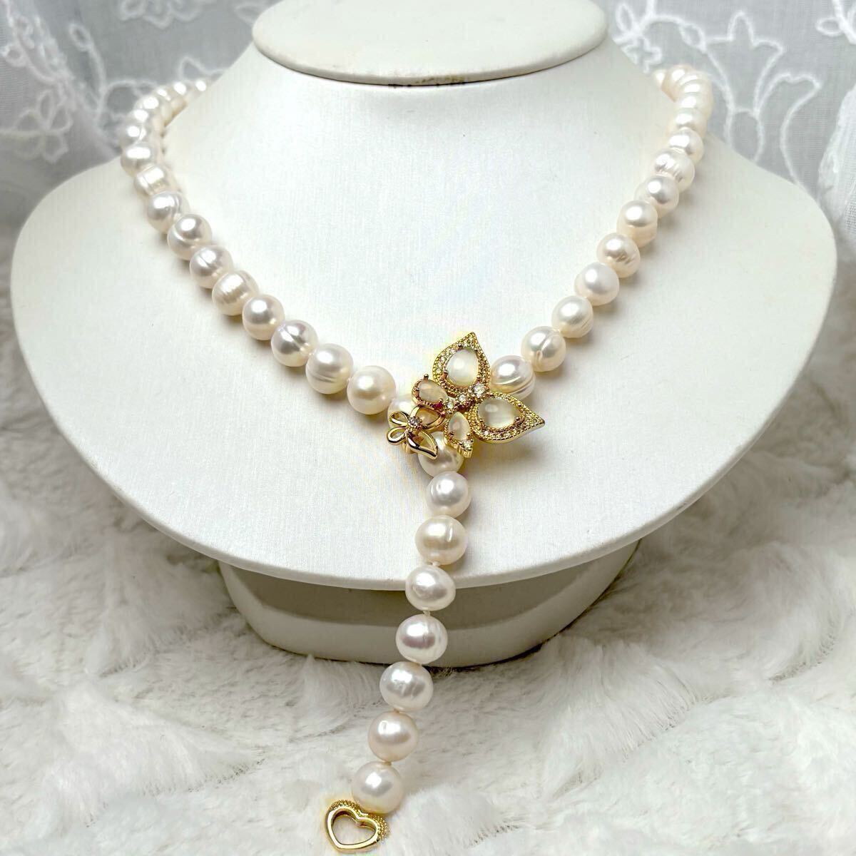 本真珠ネックレス9mm55cm ロングネックレス Pearl necklace jewelry 天然シェル留め具 天然物拍卖