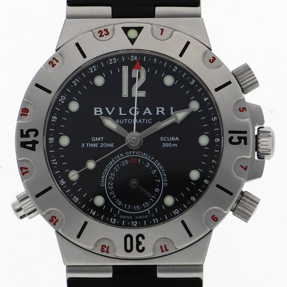BVLGARI ブルガリ SD38SGMT ディアゴノスクーバ ブラックダイヤル SS/ラバー 自動巻き メンズ【134473】拍卖