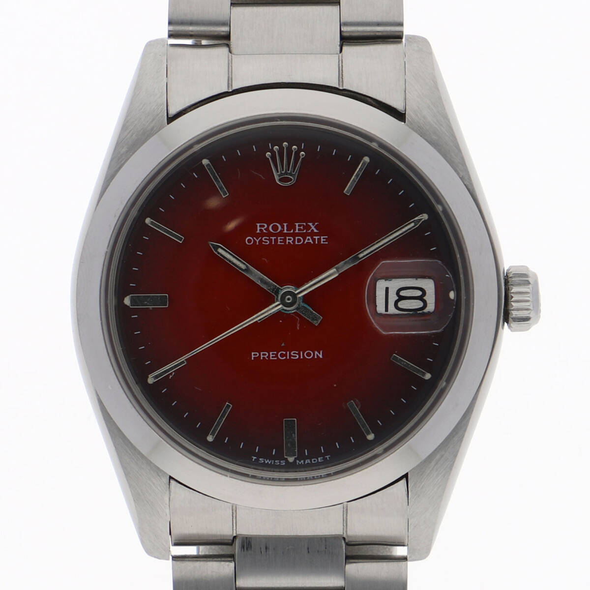 ROLEX ロレックス 6694 オイスターデイト レッドダイヤル SS 手巻き ユニセックス【128246】拍卖