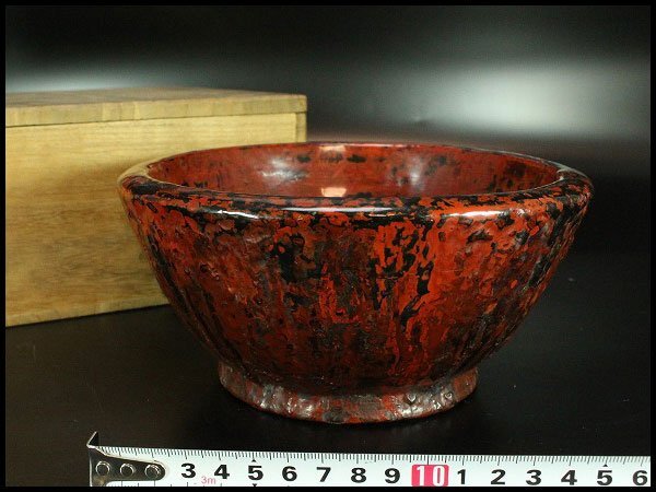 【金閣】朝鮮 漆器 民芸 朱漆鉢 椀 旧家蔵出 送料無料(AZ843)拍卖
