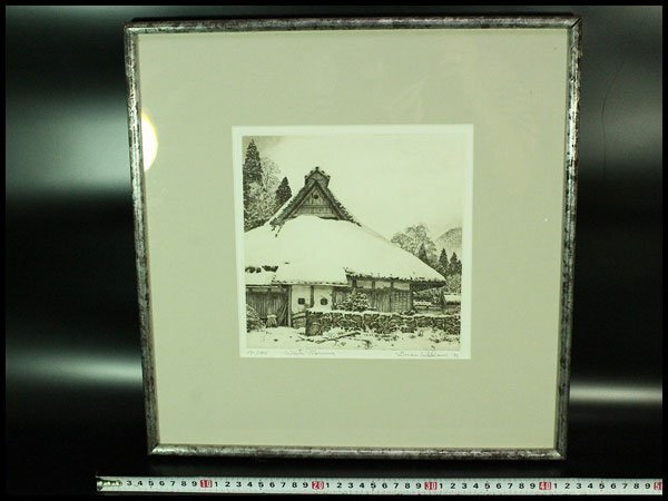 【金閣】銅版画 ブライアン ウィリアム Brian Willam「white moning」131/180 額 旧家蔵出 送料無料(ZE507)拍卖