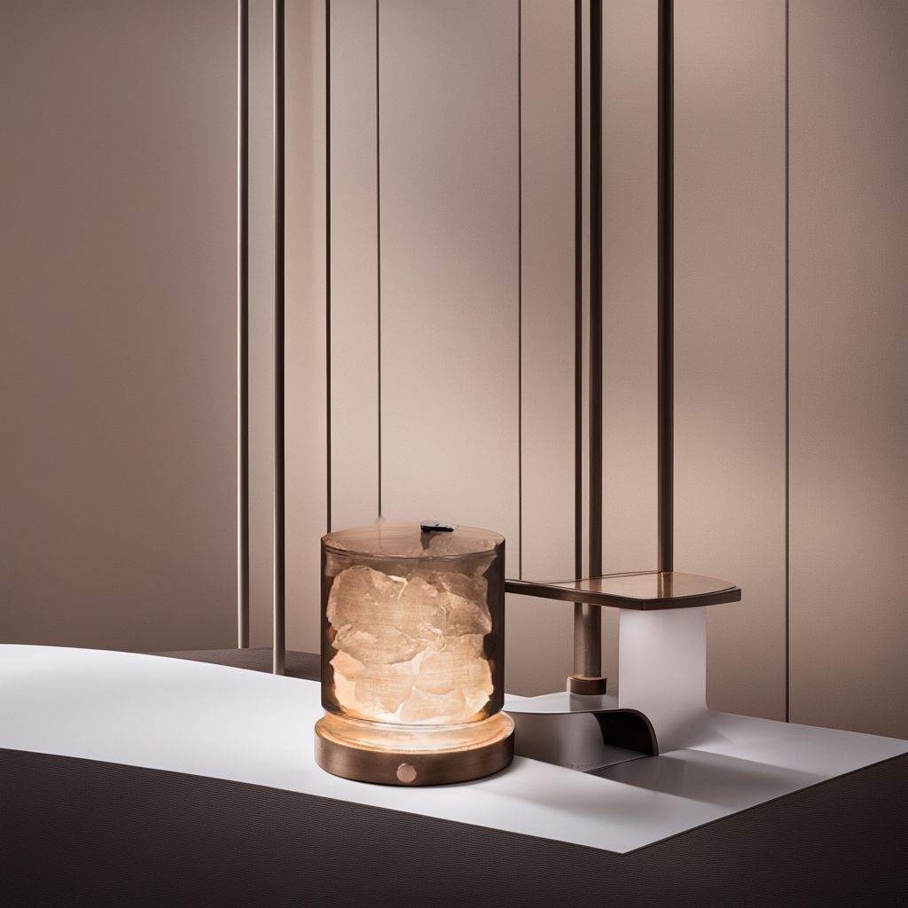 ☆アロマ 天然ピンクストーン LED台座 エッセンシャルオイル付拍卖