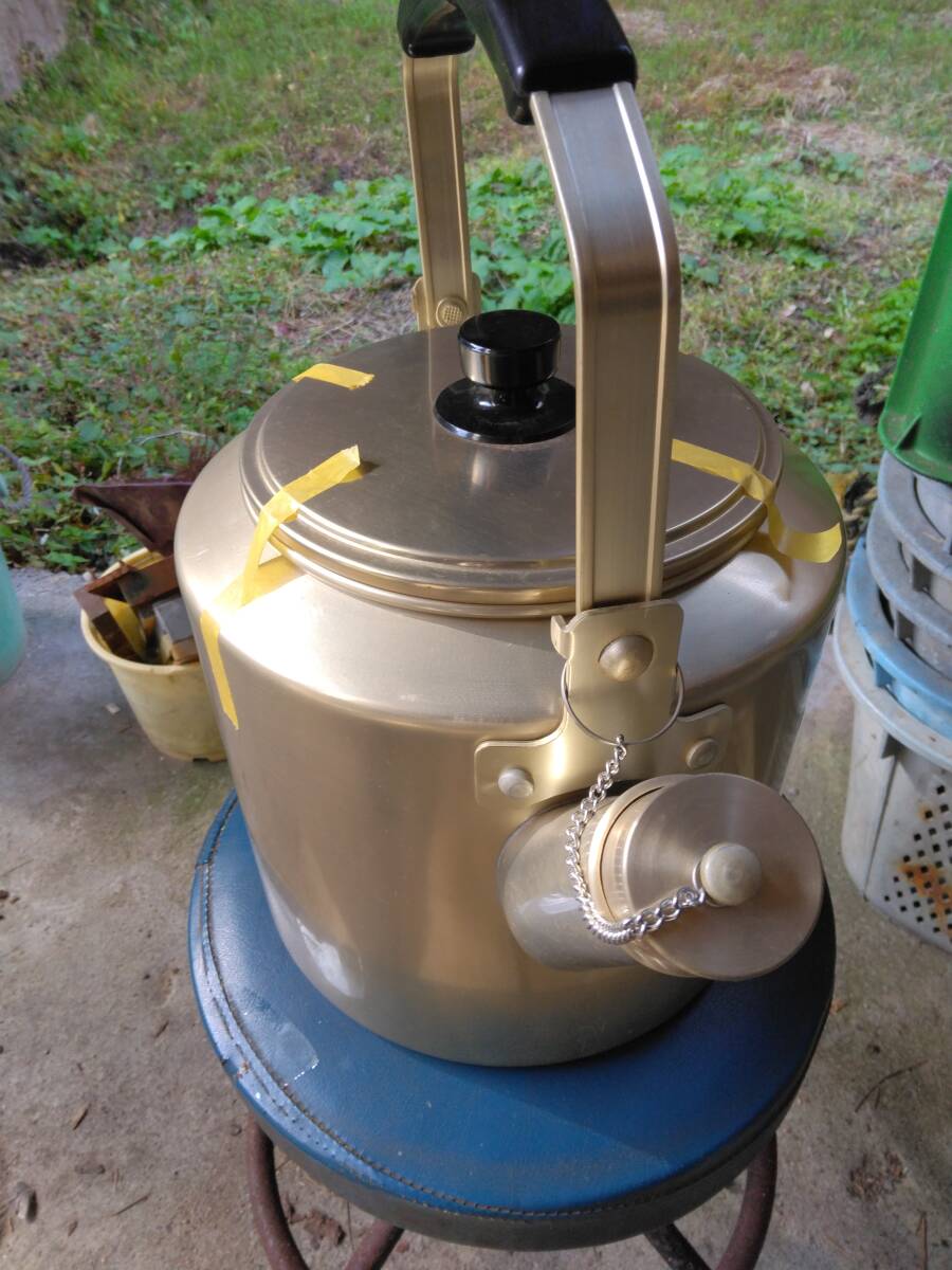 「中古」ツルマル印のやかん アルミ製 10L 昭和レトロ ケトル 大容量の薬缶拍卖