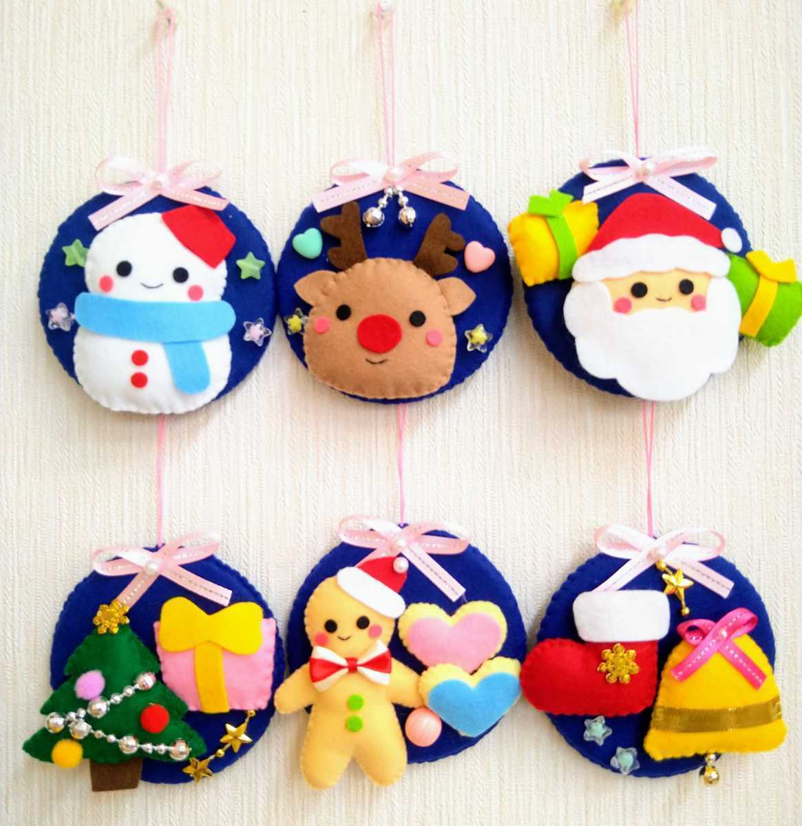 フェルト♪クリスマスオーナメント★壁飾り★ハンドメイド拍卖