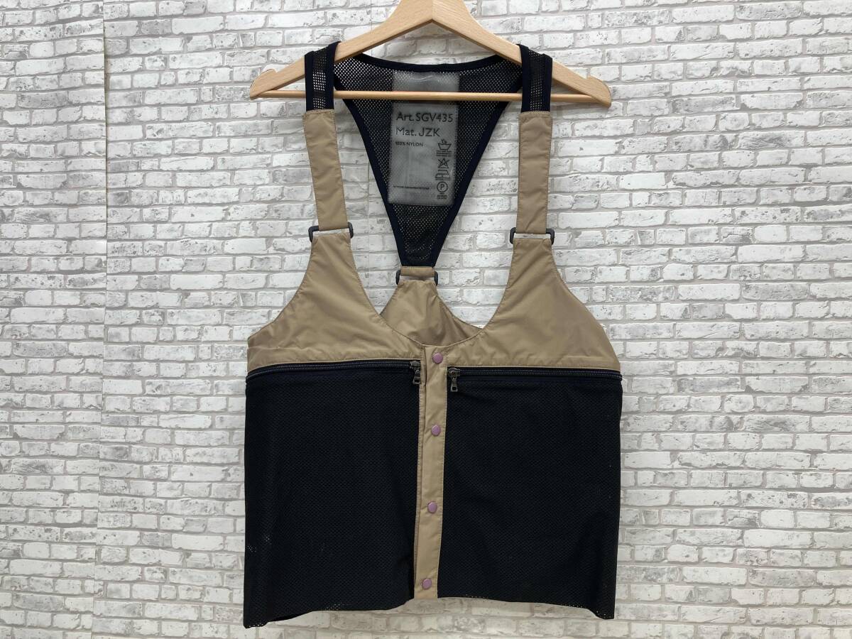 PRADA プラダ Art.SGV435 Mat.JZK ナイロンメッシュベスト サイズ記載なし ブラック×ベージュ拍卖
