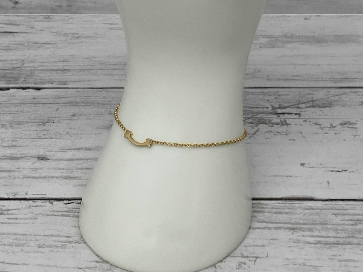 TIFFANY&Co./ティファニー/K18/750/ブレスレット/Tスマイル/ミニ/17cm/1.81g拍卖