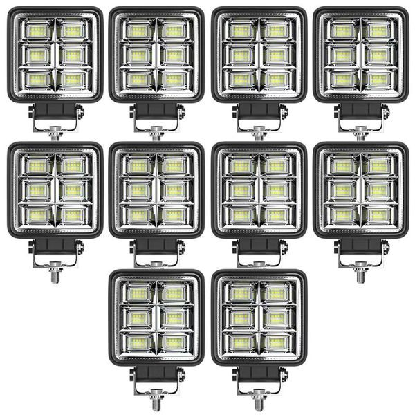 LEDワークライト 144W LED作業灯 12V 24V 6000k 汎用 広角 LED投光器 補助灯 船舶 トラック作業灯 ノイズ対策 角度調整 1年保証 10個 WK18拍卖