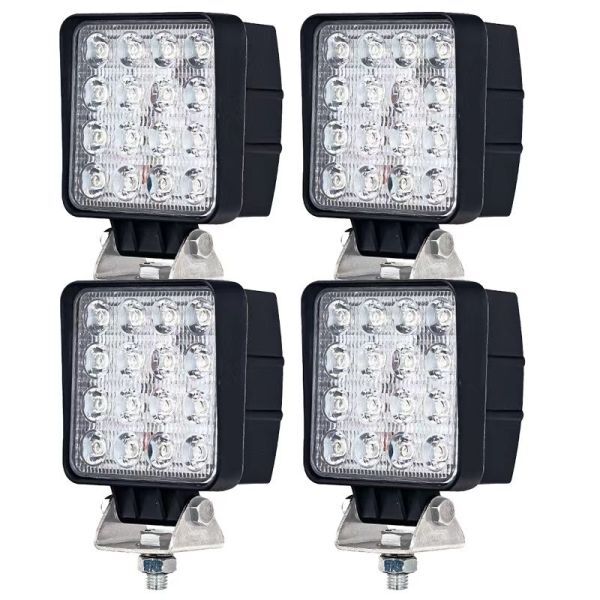 LEDワークライト 48W LED作業灯 12V 24V 6000k 汎用 広角 拡散 LED投光器 補助灯 船舶 倉庫 ノイズ対策 トラック 重機 1年保証 4個 WK15拍卖