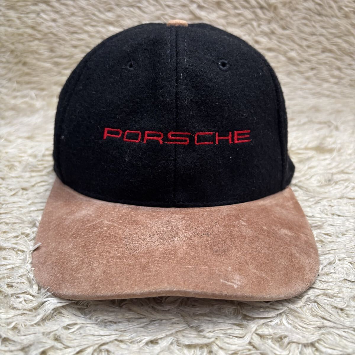 vintage Porsche ポルシェ 刺繍ロゴ ウールキャップ ブラック拍卖