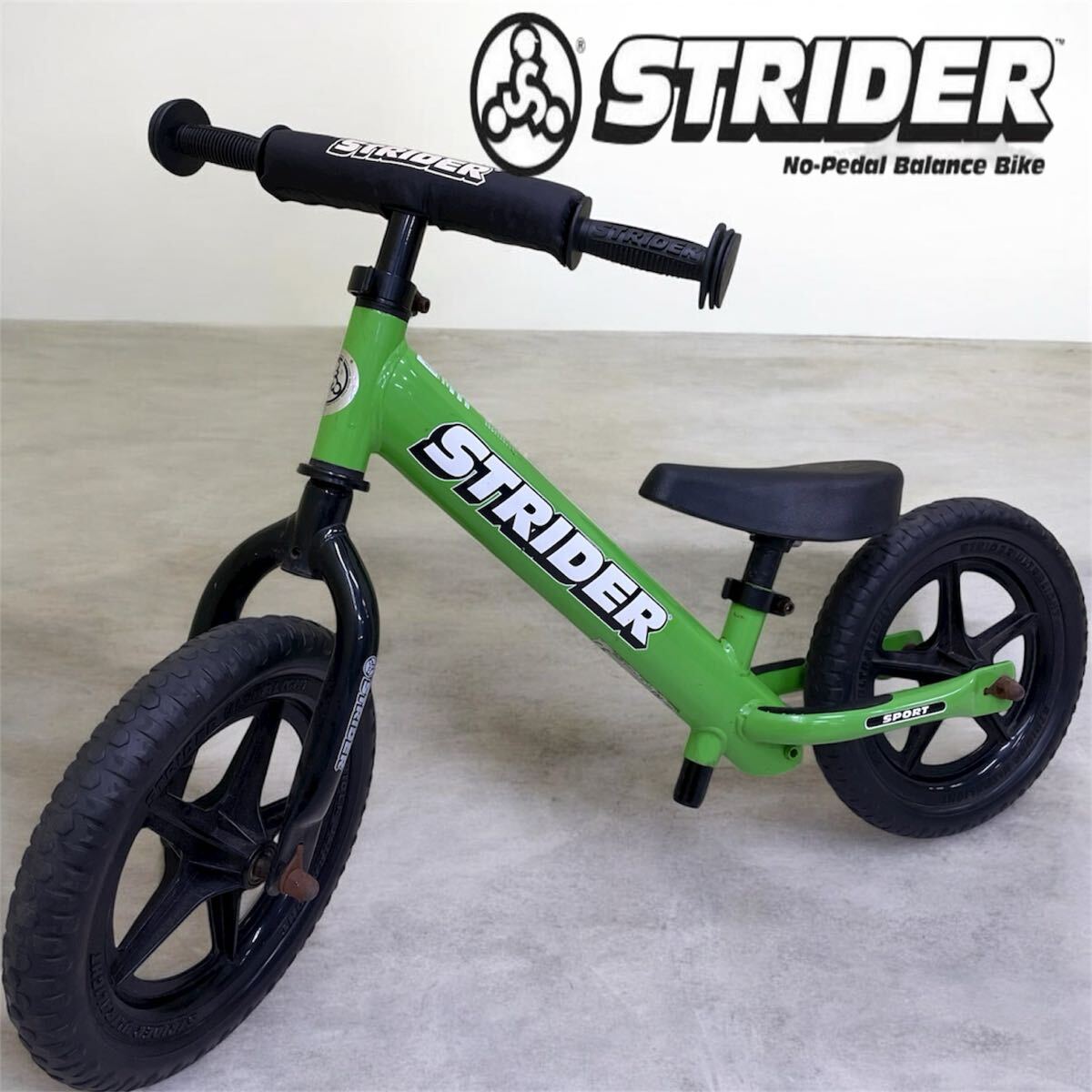 SR■ STRIDER SPORT ストライダー スポーツタイプ グリーン 緑 バランスバイク キッズ用ランニングバイク ペダルなし自転車 キックバイク拍卖