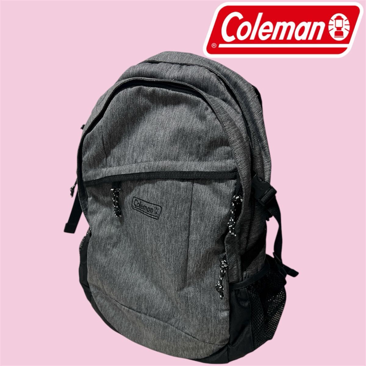 SI■ Coleman コールマン リュック グレー 大きめ アウトドア ウォーカー25 ヘリンボーン 男女兼用 バックパック ポケット多数 収納 便利拍卖