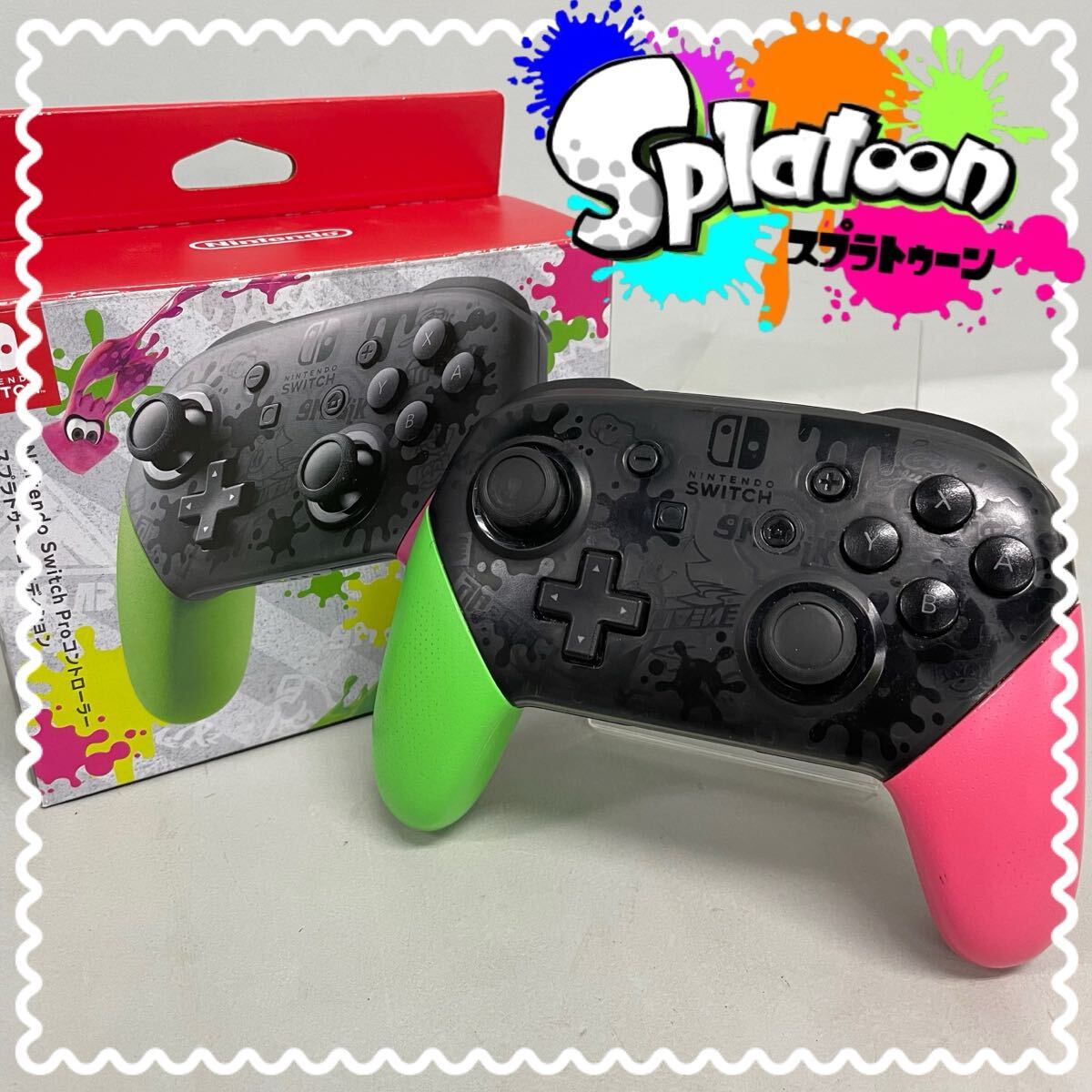 SR■① Nintendo Switch Proコントローラー スプラトゥーン2エディション ワイヤレスコントローラー グリップ型 スプラトゥーン スイッチ拍卖