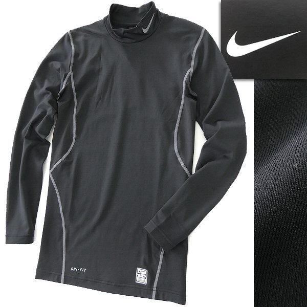 新品 NIKE GOLF ナイキ DRI-FIT HYPERWARM 裏起毛 モックネック シャツ XL 黒 【I50599】 秋冬 メンズ ゴルフ ストレッチ スポーツウェア拍卖