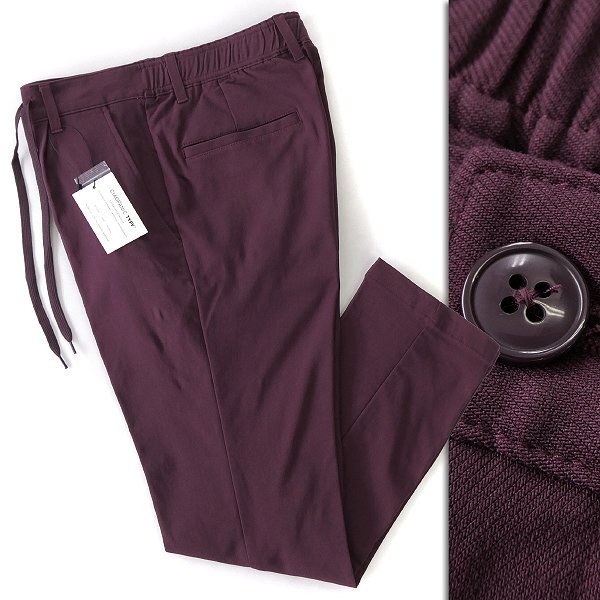 新品 チャオパニック 裏起毛 ストレッチ スリム テーパード イージーパンツ M ワイン 【P21992】 CIAOPANIC TYPY 秋冬 メンズ タック拍卖