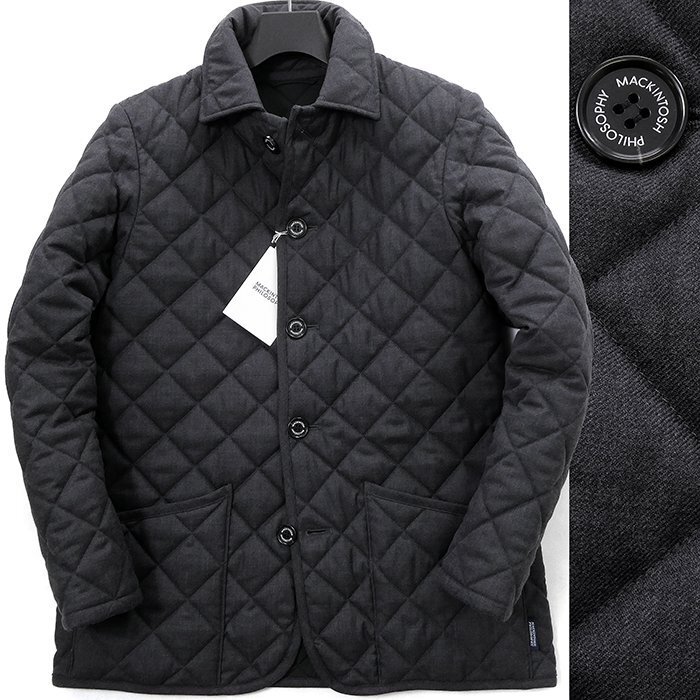 新品 5万 マッキントッシュフィロソフィー ウール サキソニー キルティング ジャケット 38(M) 灰 【J46437】 WARENFORD 秋冬 メンズ 中綿拍卖