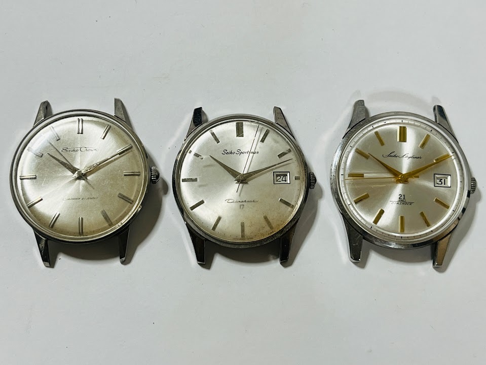 ★SEKO★ セイコー スカイライン スポーツマン クラウン 自動巻き 手巻き 本体のみ 稼働品 まとめて3点拍卖
