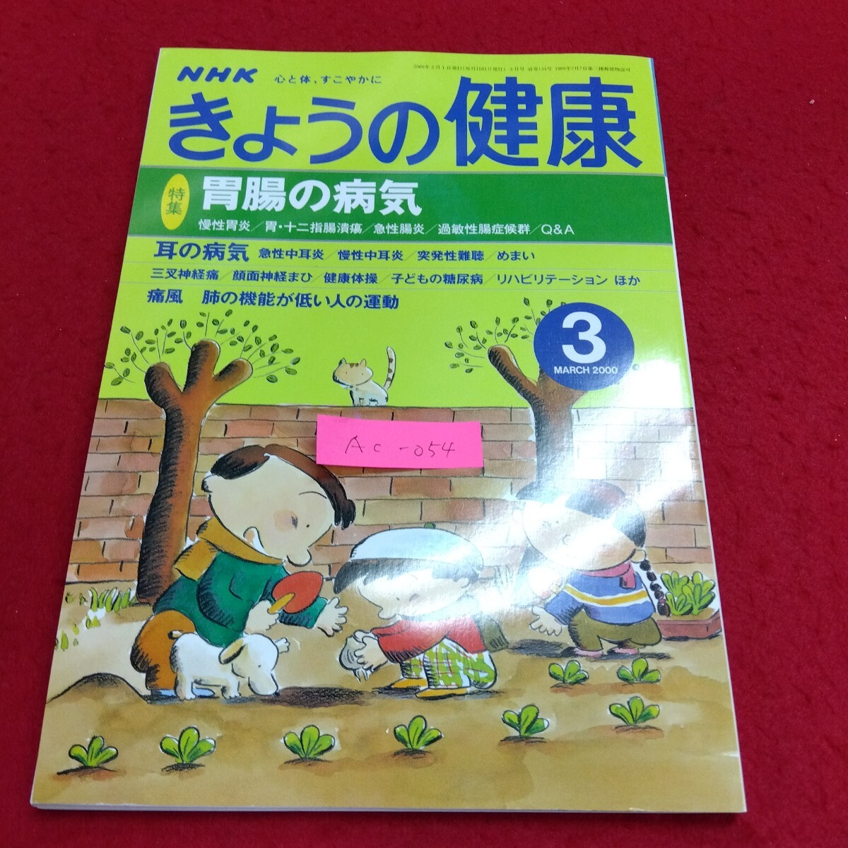 Ac-054/NHK きょうの健康 特集 胃腸の病気 耳の病気 痛風 日本放送出版協会 2000年3月1日発行/L4/71110 きょうの健康拍卖