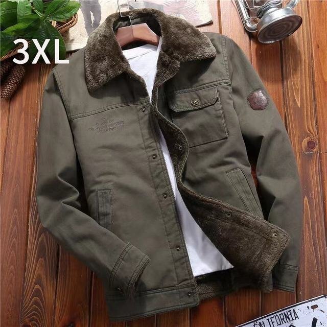中綿ジャケット メンズ 裏起毛 裏ボア ミリタリージャケット アウター カジュアル コート メンズダークグリーン3XL拍卖