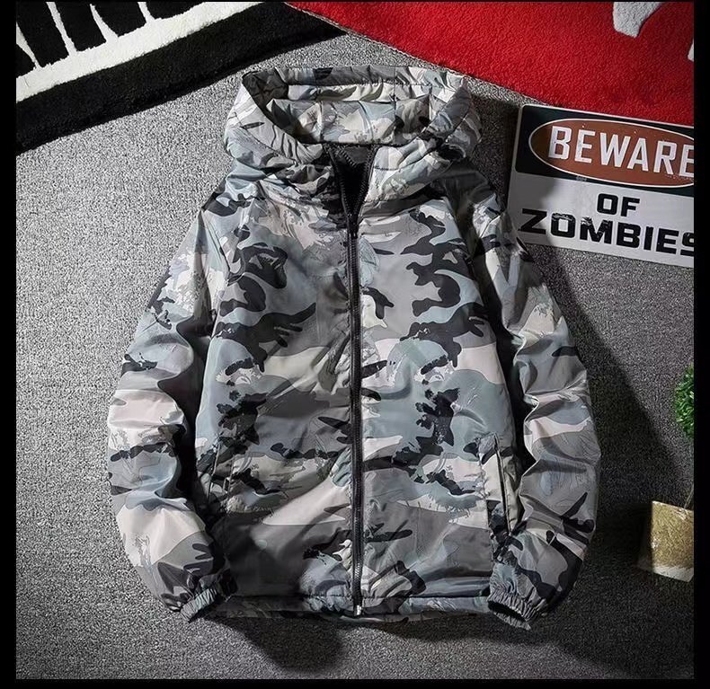 迷彩柄 ジャンパー ミリタリージャケット ジップアップパーカー 大きいサイズ マウンテンパーカー ブラウン XL拍卖