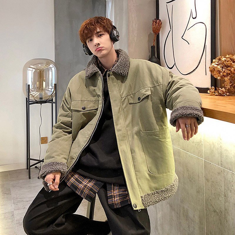 防寒トップス 秋冬アウタ 裏起毛 厚手 人気 ゆったり 耐風性 ジャンパー トレンチコート センター ダークグリーンM拍卖