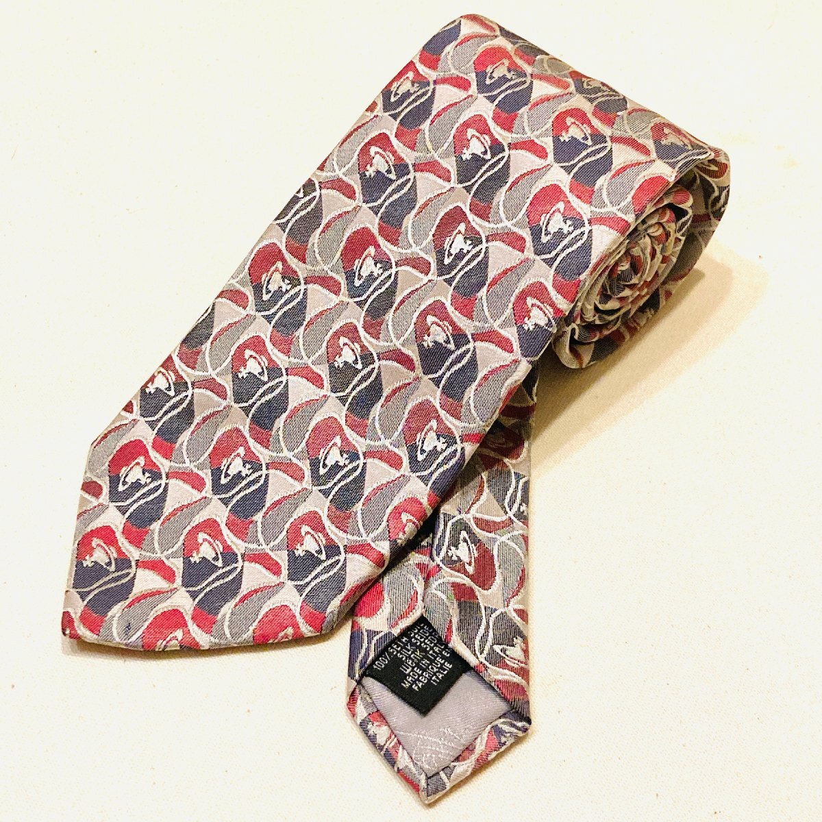 Vivienne Westwood ヴィヴィアンウエストウッド イタリア製 絹 シルク SILK 100% 高級 ネクタイ ロゴ デザイン拍卖