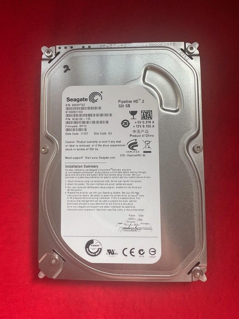 不良返金保証 SONY BDZ-RX35 ブルーレイレコーダー から取外した 純正 HDD 320GB ハドーディスク ST3320311CS (Aa39)拍卖