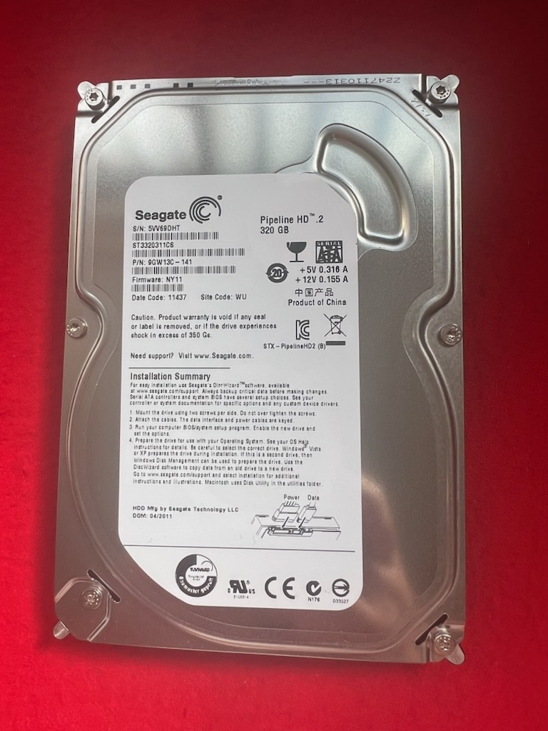 不良返金保証 SONY BDZ-RX35 ブルーレイレコーダー から取外した 純正 HDD 320GB ハドーディスク ST3320311CS (AA60)拍卖