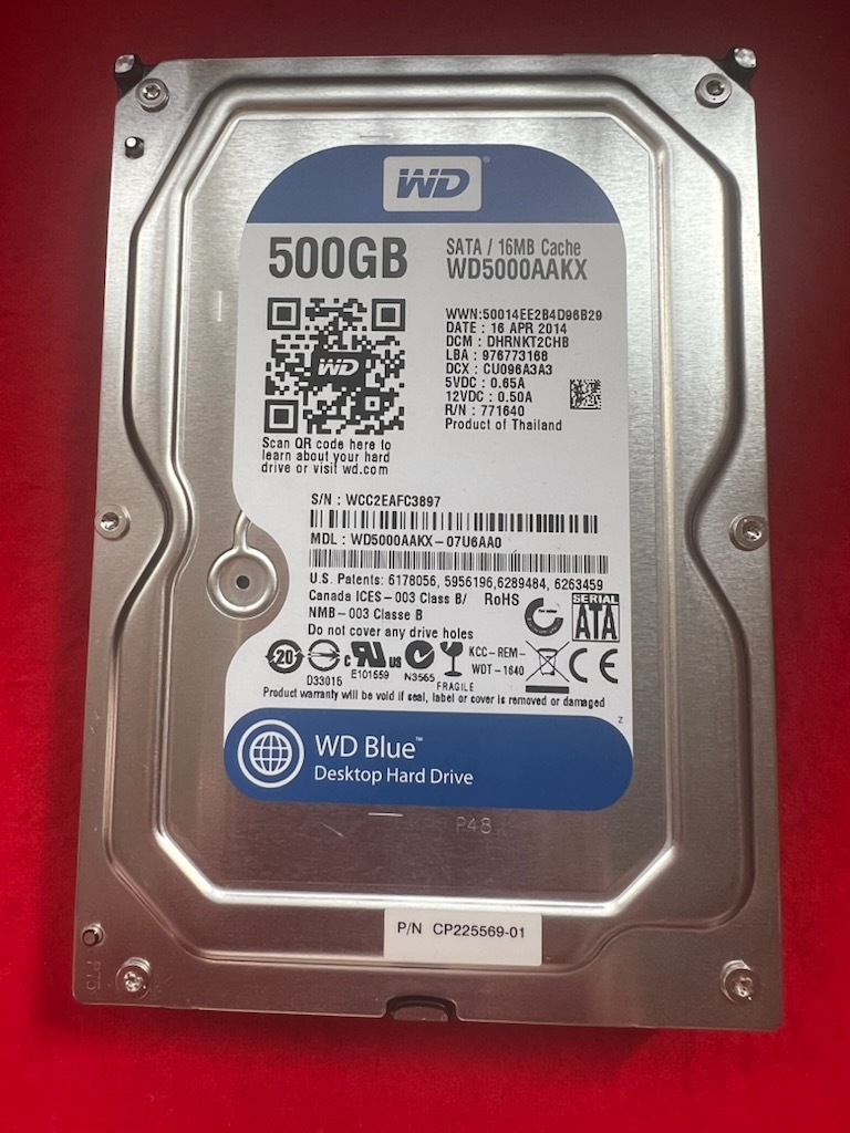 不良返金保証 Western Digital WD5000AAKX-07U6AA0 SATA600 500GB (AAA6)拍卖