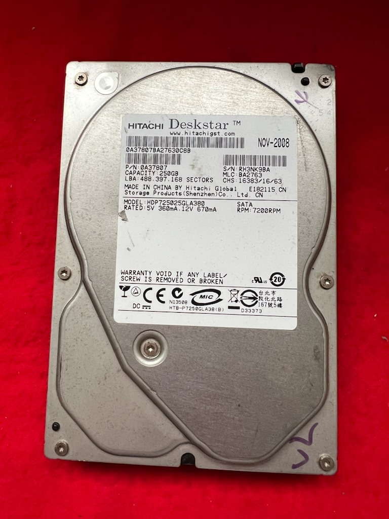 不良返金保証 Panasonic DMR-XP12 レコーダー 用 純正 HDD 250GB Hitachi HDP725025GLA380 (a076)拍卖