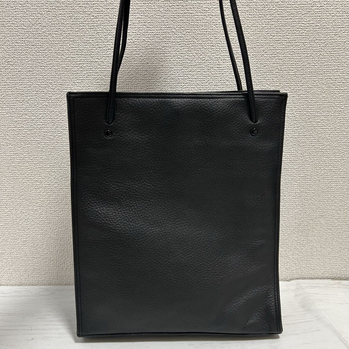 美品 レディース メンズ 肩掛け トートバッグ ハンドバッグ ビジネスバッグ ワンショルダーバッグ カバン 黒色 ブラック レザー シンプル拍卖