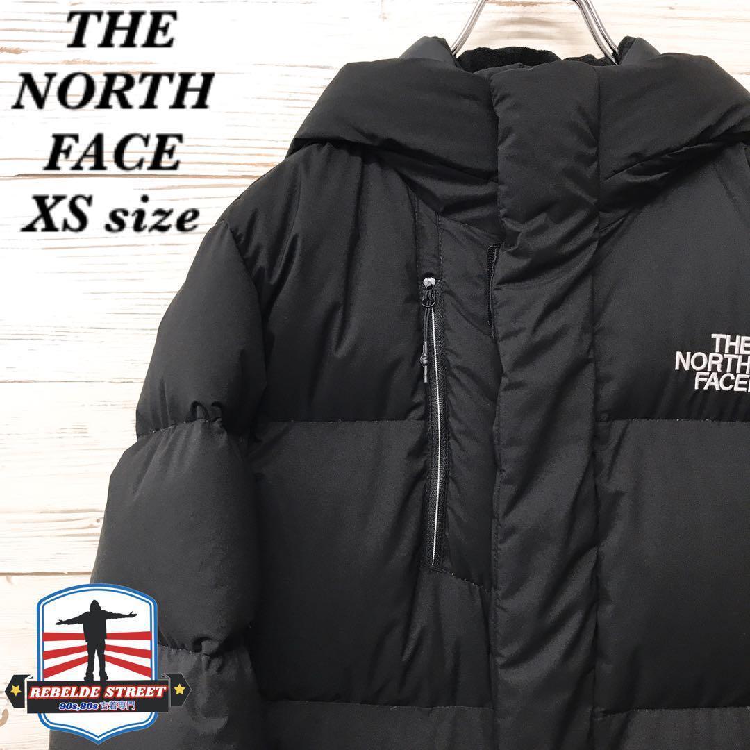 《希少》ザノースフェイス☆ロングダウン XS 刺繍ロゴ ブラック D666拍卖