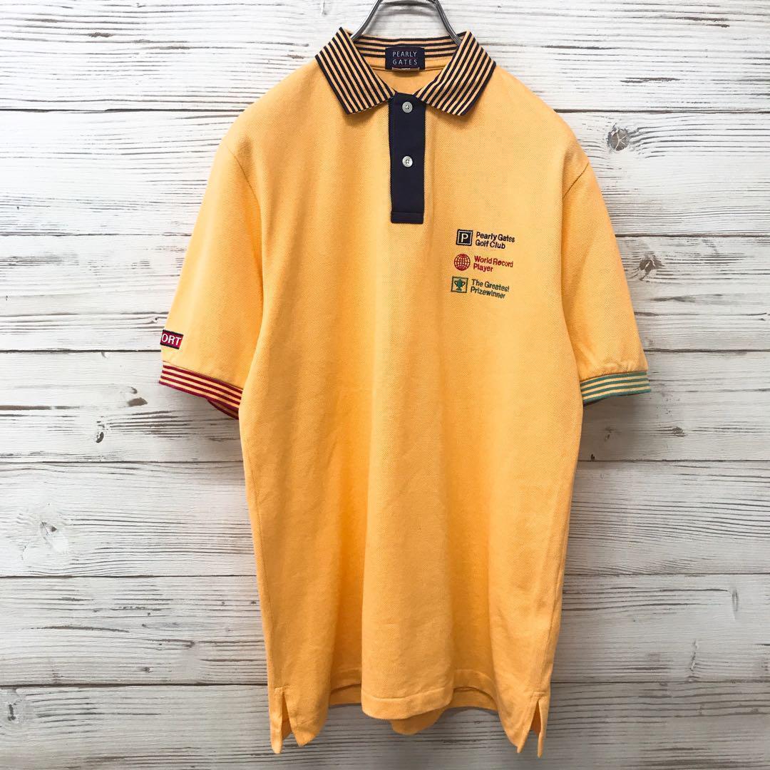 《希少》パーリーゲイツ PEARLYGATES☆ポロシャツ Mオレンジ T520拍卖