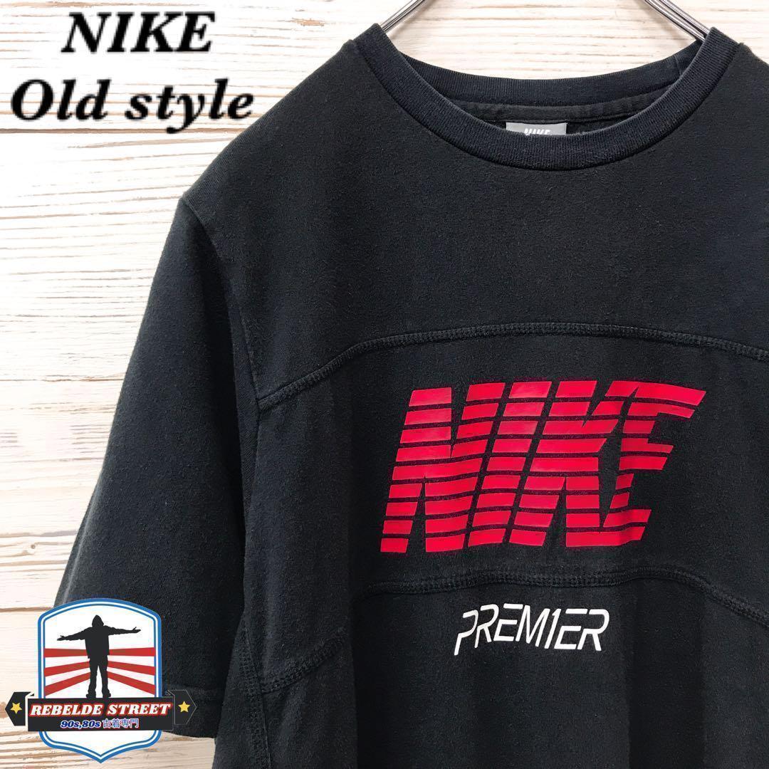 《希少》ナイキ NIKE☆Tシャツ M デカロゴ 刺繍 ブラック T583拍卖