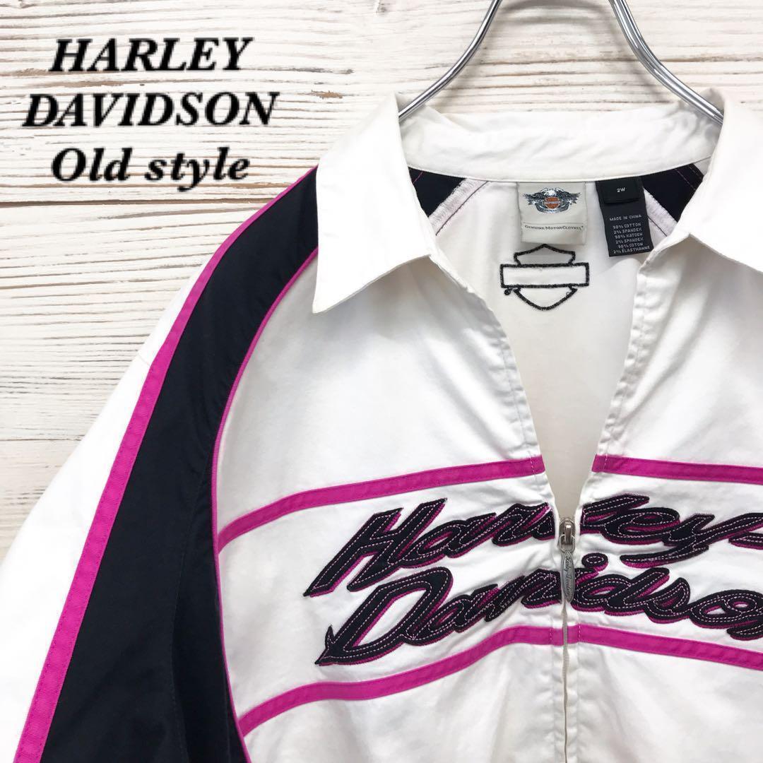 《希少》ハーレーダビッドソン☆半袖シャツ 2XL デカロゴ ピンク HS354拍卖