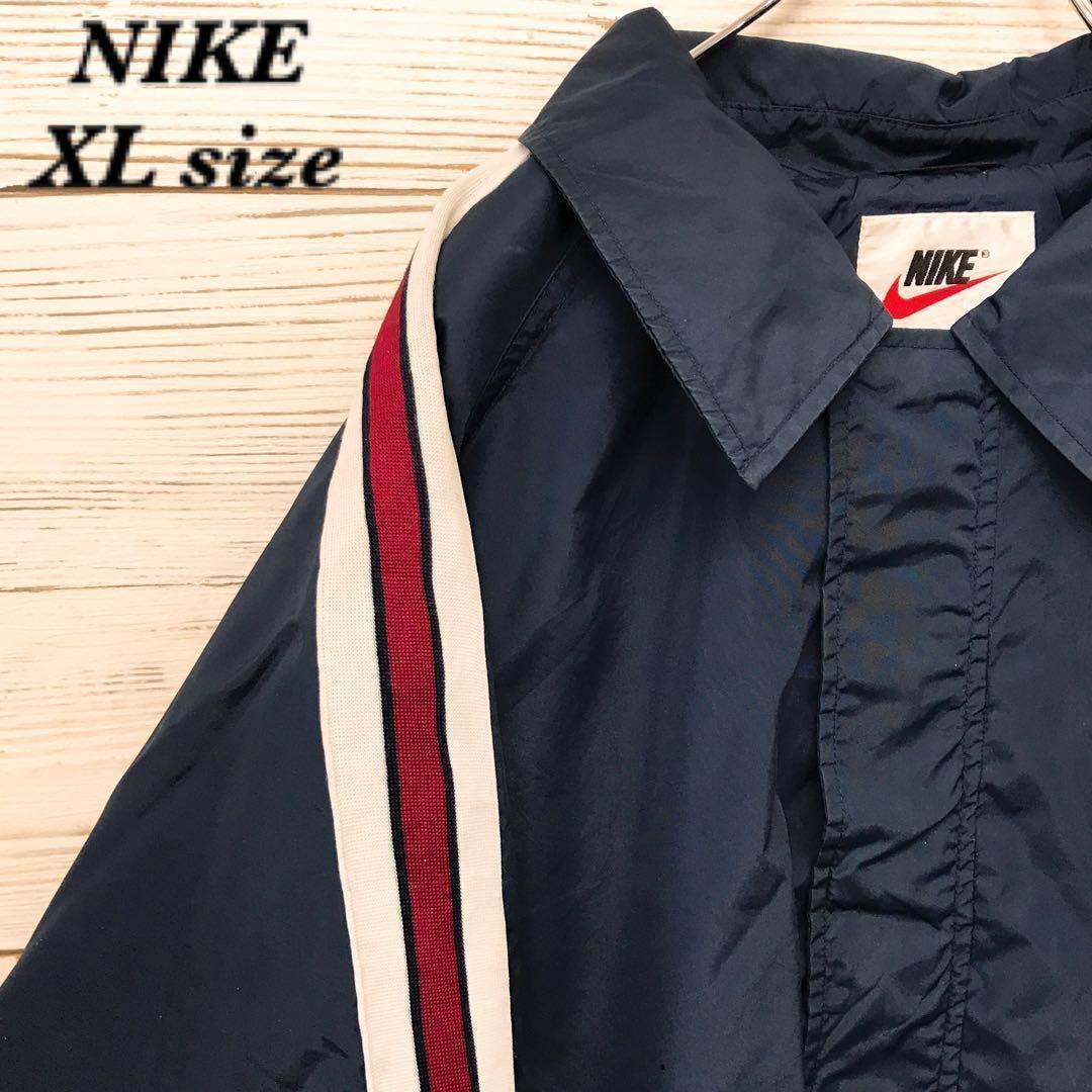 《希少》NIKE ナイキ☆ナイロンジャケット XL 刺繍 ネイビー NJ202拍卖