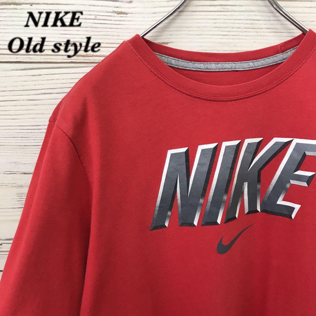 《希少》ナイキ NIKE☆Tシャツ XL デカロゴ レッド T577拍卖