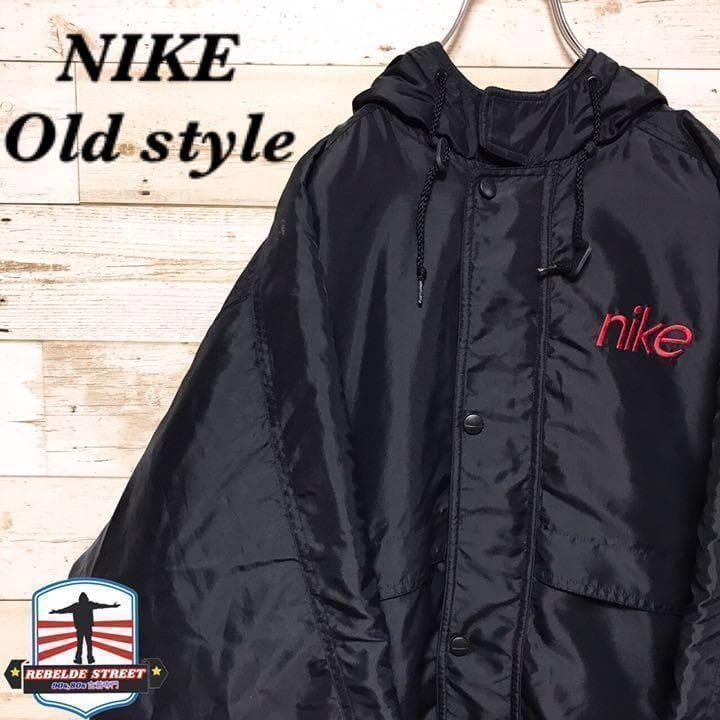 《激レア》NIKE ナイキ☆ベンチコート L 刺繍ロゴ ブラック JK103拍卖