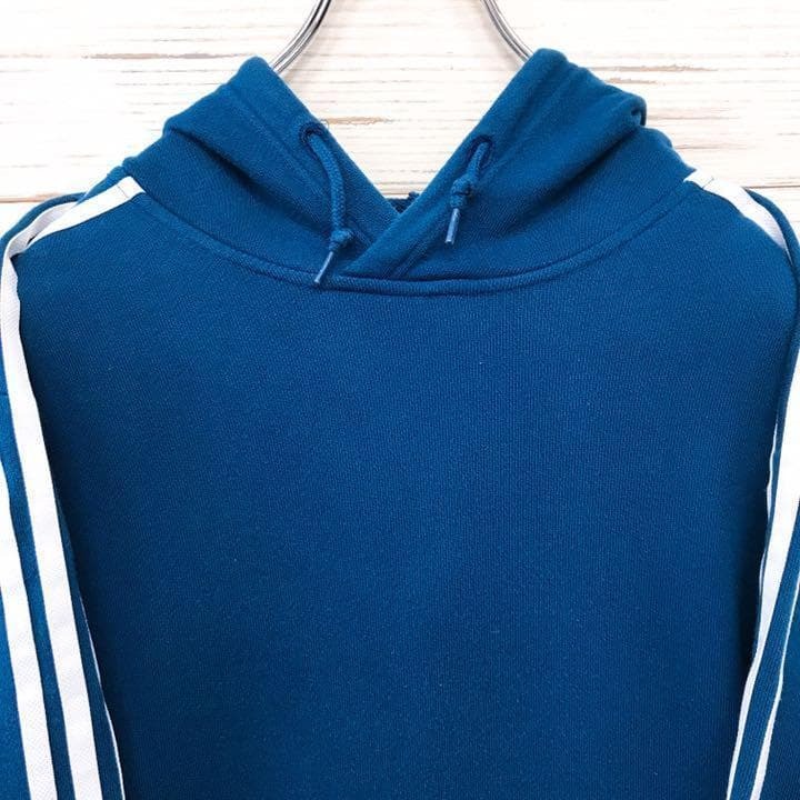 《希少》アディダスオリジナルス☆パーカー L デカロゴ ブルー P269拍卖