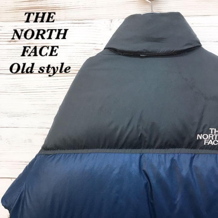 《希少》ザノースフェイス☆ダウンジャケット M 刺繍ロゴ ネイビー 紺色 D68拍卖